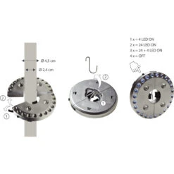 CAO Lampe Tente / Parasol 11 CAO Lampe Tente / Parasol -Camping En Plein Air cao lampe tente parasol 3