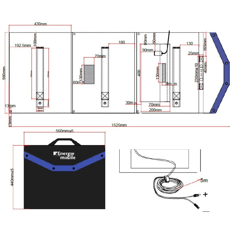 EM Kit Solaire Pliant HPP-140W - Régulateur MPPT 6 EM Kit Solaire Pliant HPP-140W - Régulateur MPPT – Image 4