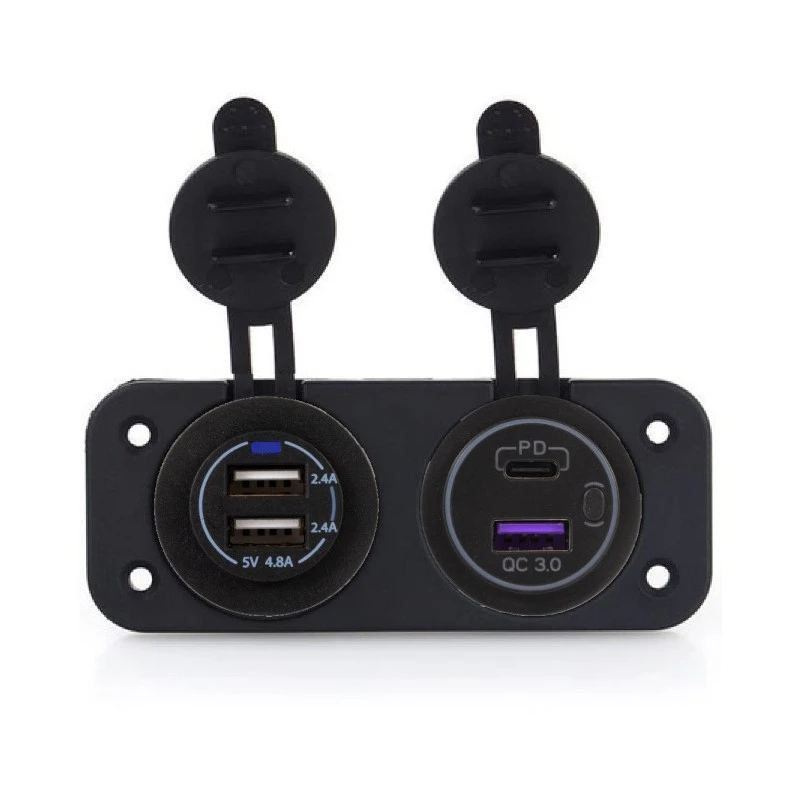 EM Prise 2 X USB2 + USB QC3 + Type C PD 3 EM Prise 2 X USB2 + USB QC3 + Type C PD